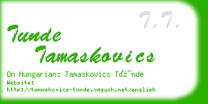 tunde tamaskovics business card